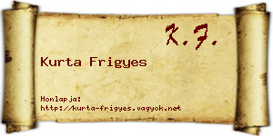 Kurta Frigyes névjegykártya
